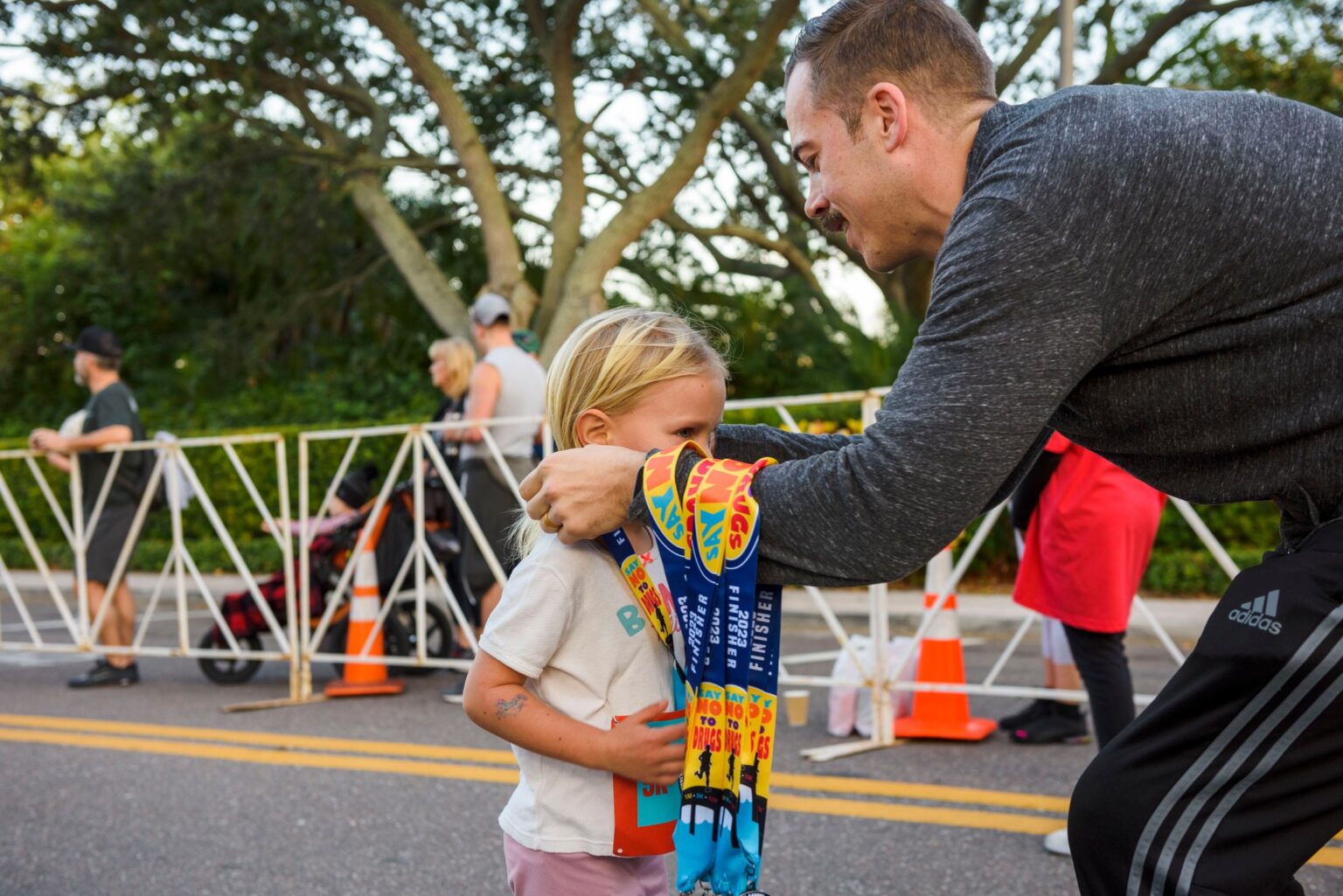 Volunteers helping at the race
